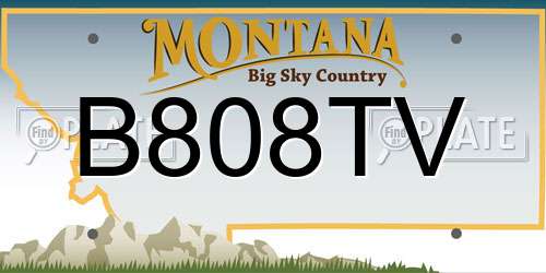 B808TV Montana License Plate
