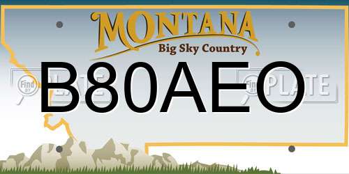 B80AEO Montana License Plate