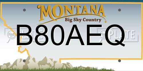 B80AEQ Montana License Plate