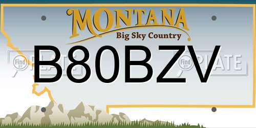 B80BZV Montana License Plate