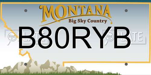 B80RYB Montana License Plate