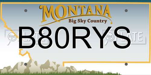 B80RYS Montana License Plate