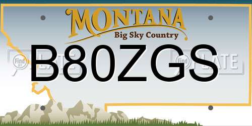 B80ZGS Montana License Plate
