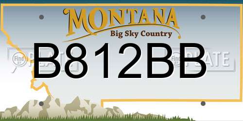 B812BB Montana License Plate