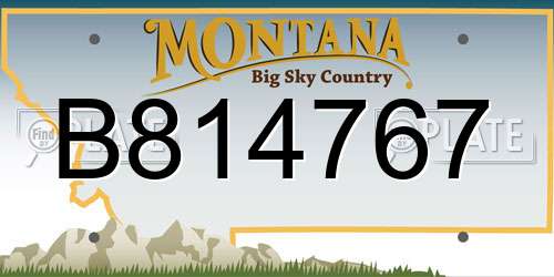 B814767 Montana License Plate