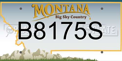 B8175S Montana License Plate