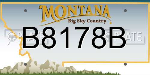 B8178B Montana License Plate