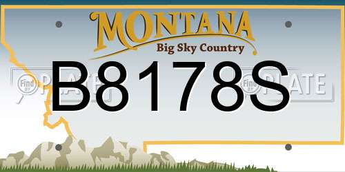 B8178S Montana License Plate