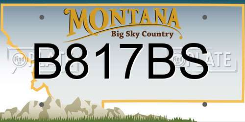 B817BS Montana License Plate