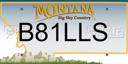 B81LLS Montana License Plate