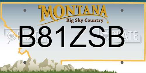 B81ZSB Montana License Plate