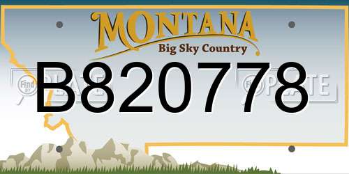 B820778 Montana License Plate