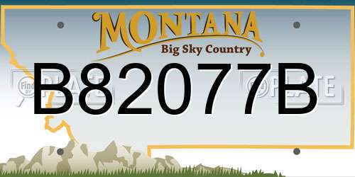 B82077B Montana License Plate