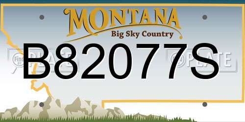 B82077S Montana License Plate