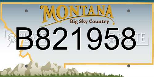 B821958 Montana License Plate
