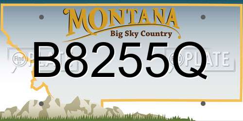 B8255Q Montana License Plate