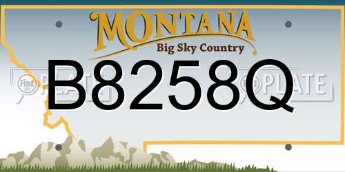 B8258Q Montana License Plate