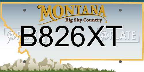 B826XT Montana License Plate