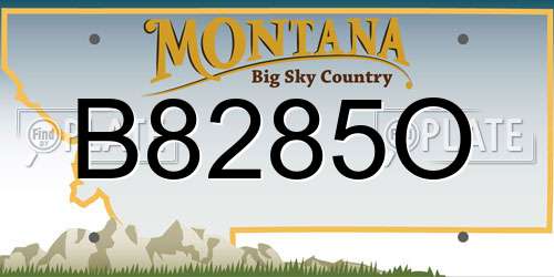 B8285O Montana License Plate