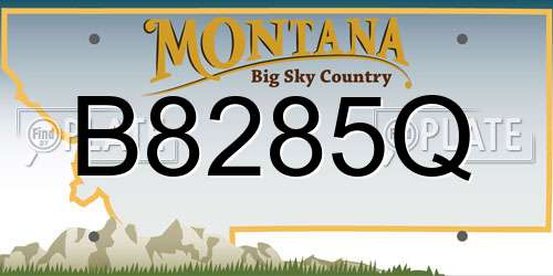 B8285Q Montana License Plate