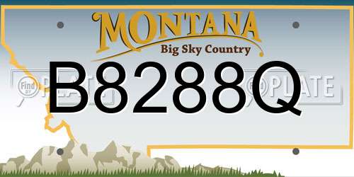 B8288Q Montana License Plate