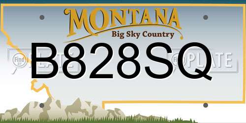 B828SQ Montana License Plate