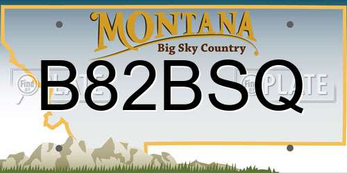 B82BSQ Montana License Plate