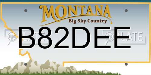 B82DEE Montana License Plate