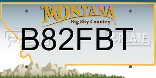 B82FBT Montana License Plate