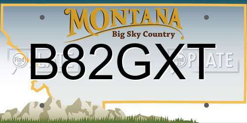 B82GXT Montana License Plate