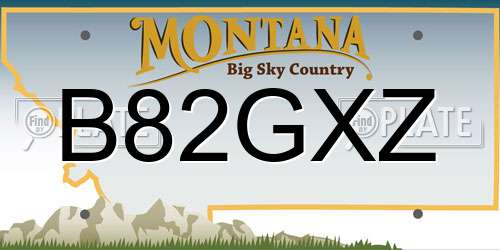 B82GXZ Montana License Plate