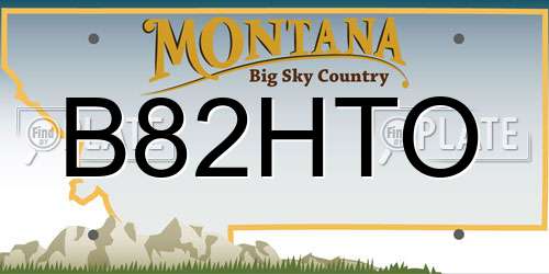 B82HTO Montana License Plate