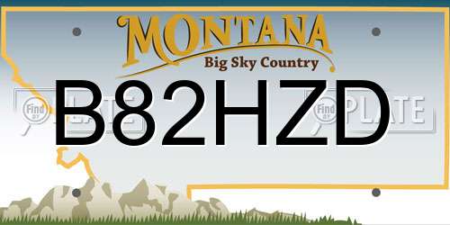 B82HZD Montana License Plate