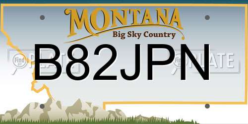 B82JPN Montana License Plate