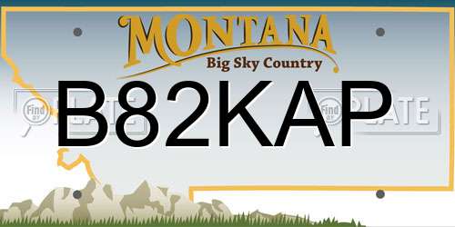 B82KAP Montana License Plate