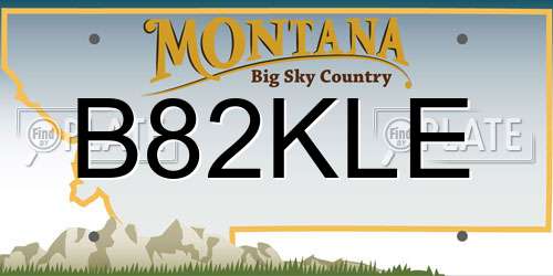 B82KLE Montana License Plate