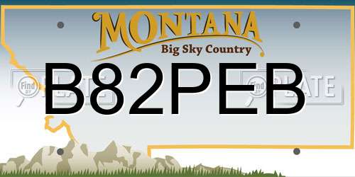 B82PEB Montana License Plate