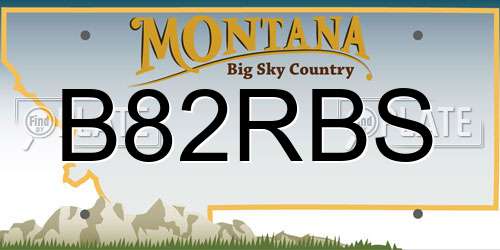 B82RBS Montana License Plate