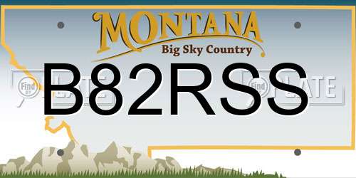 B82RSS Montana License Plate