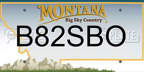 B82SBO Montana License Plate
