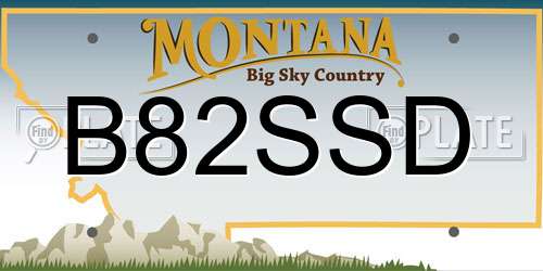 B82SSD Montana License Plate
