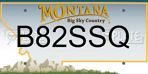B82SSQ Montana License Plate