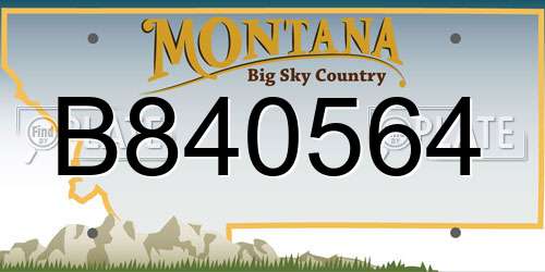 B840564 Montana License Plate