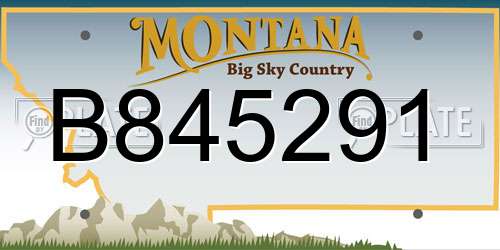B845291 Montana License Plate