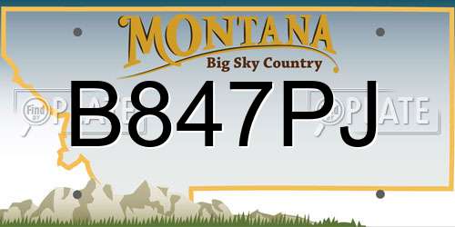 B847PJ Montana License Plate