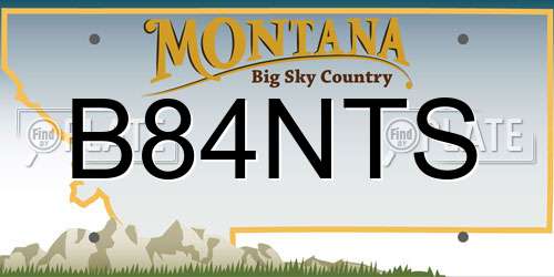 B84NTS Montana License Plate