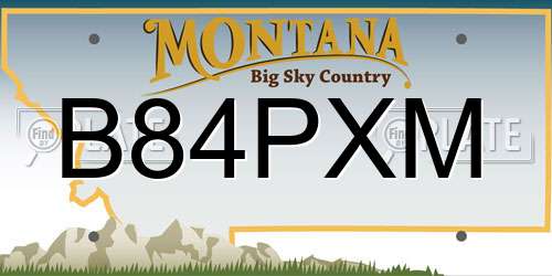 B84PXM Montana License Plate