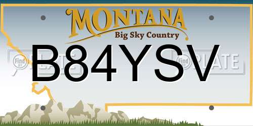 B84YSV Montana License Plate