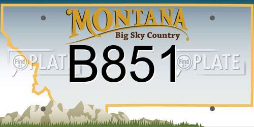 B851 Montana License Plate