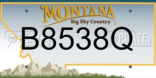 B8538Q Montana License Plate